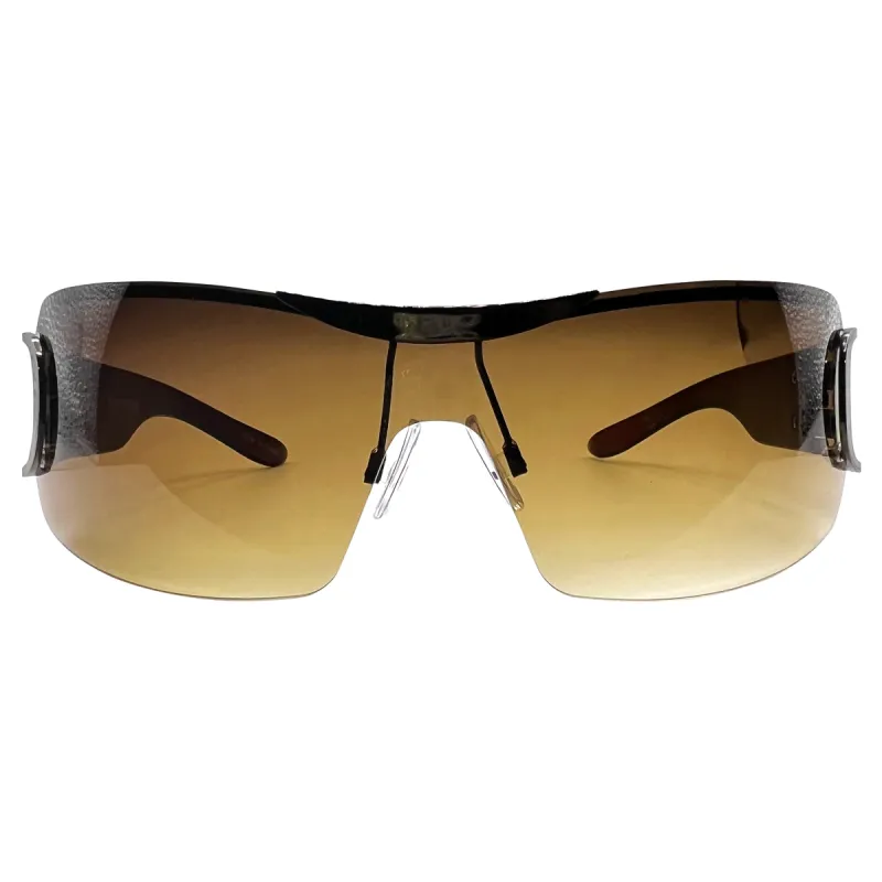 GLAZE TAWNY Amber Rimless Sunglasses sold by Giant Vintage