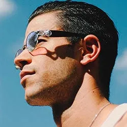 SLIPPERY Silver/Blue Oval Sunglasses sold by Giant Vintage