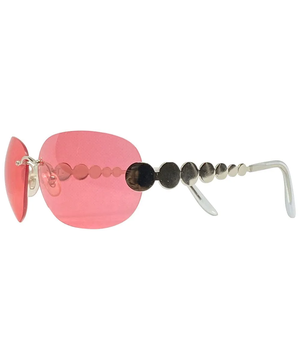 TASTY Silver/Pink Rimless Sunglasses sold by Giant Vintage product image thumbnail 2