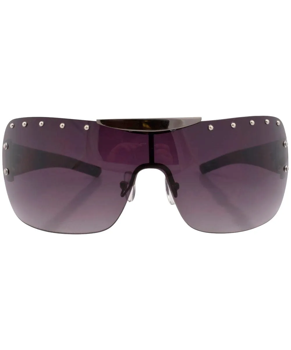 EUROBEAT Gunmetal Shield Sunglasses sold by Giant Vintage product image thumbnail 3