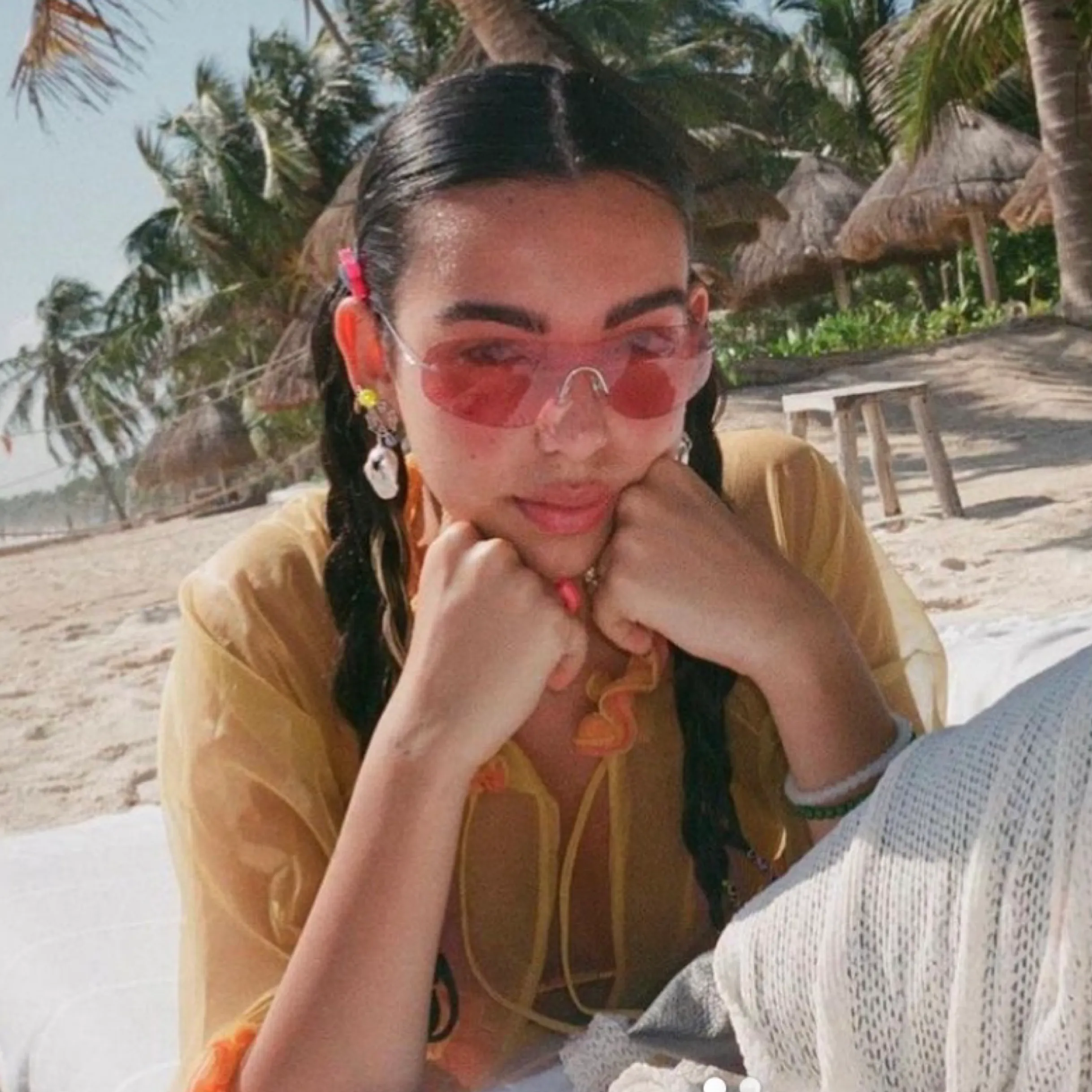 STARS Hot Pink Rimless Glasses sold by Giant Vintage product image thumbnail 2