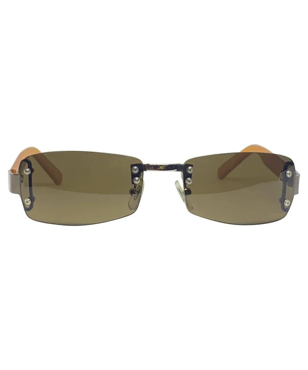 STONED Brown and Orange Frameless Sunnies sold by Giant Vintage product image thumbnail 2