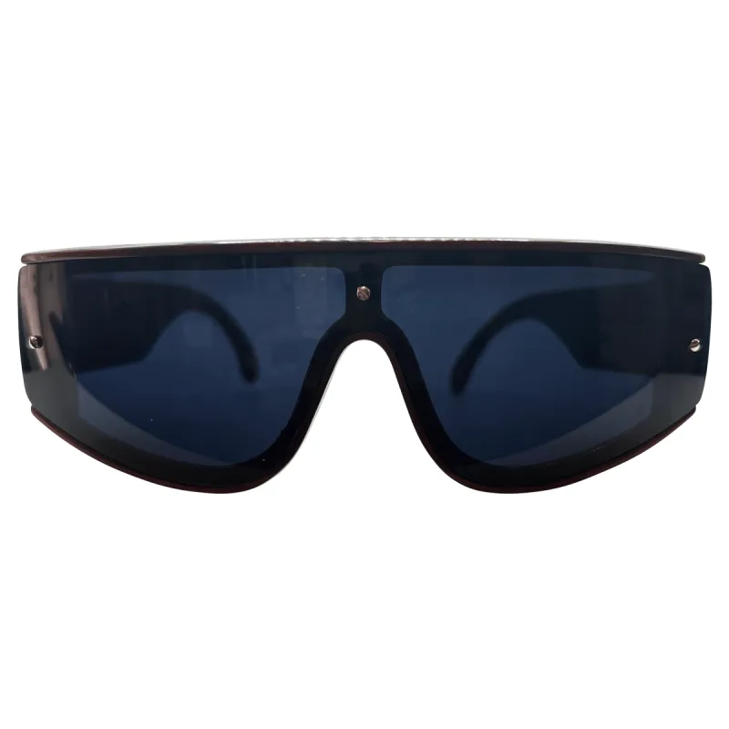 JUPITER Black/Maroon Shield Sunglasses sold by Giant Vintage