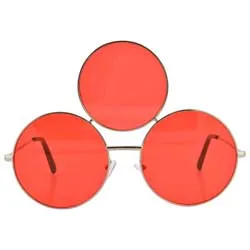 MEMORIUM Red Round Sunglasses sold by Giant Vintage