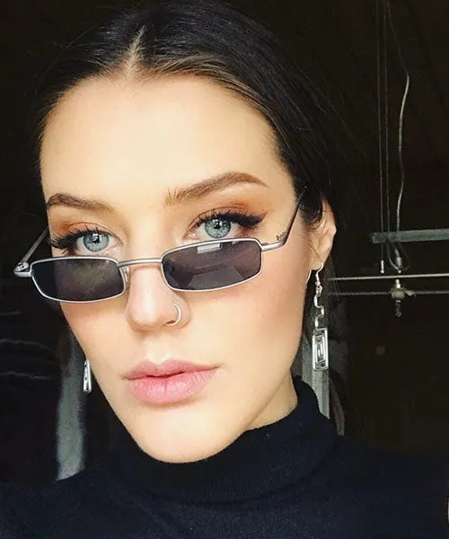 RADDY Silver/Smoke Micro Square Sunglasses sold by Giant Vintage product image thumbnail 4