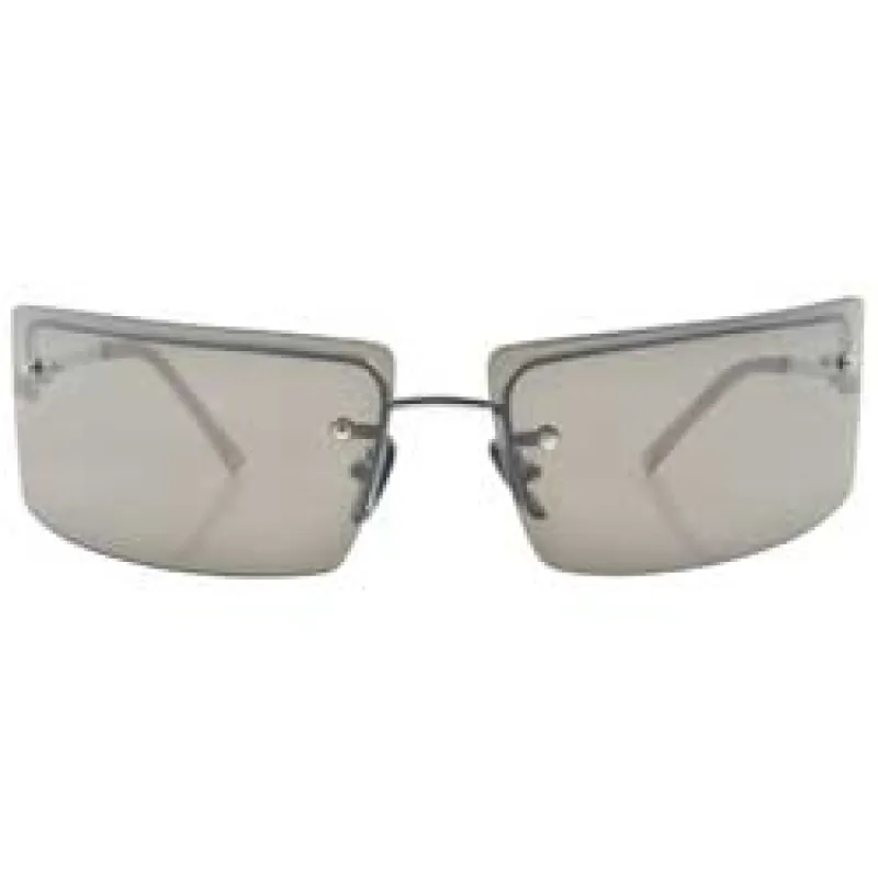 LE VRAI Silver/Smoke Rimless Sunglasses sold by Giant Vintage