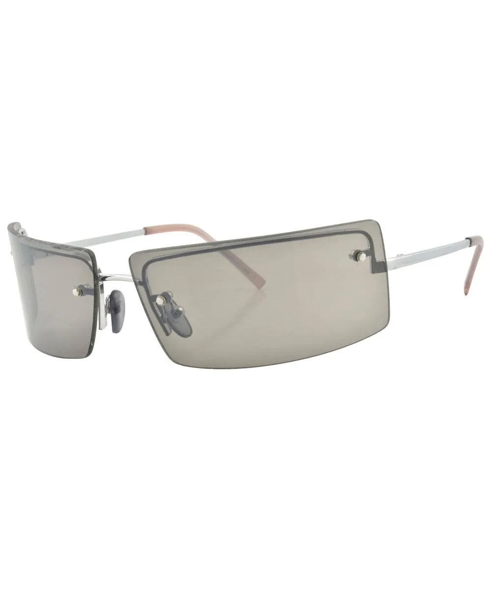 LE VRAI Silver/Smoke Rimless Sunglasses sold by Giant Vintage product image thumbnail 2