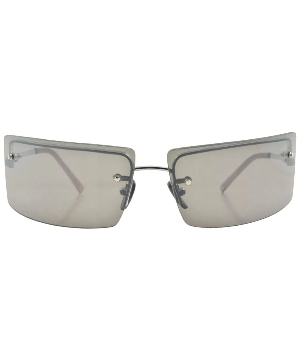 LE VRAI Silver/Smoke Rimless Sunglasses sold by Giant Vintage product image thumbnail 3