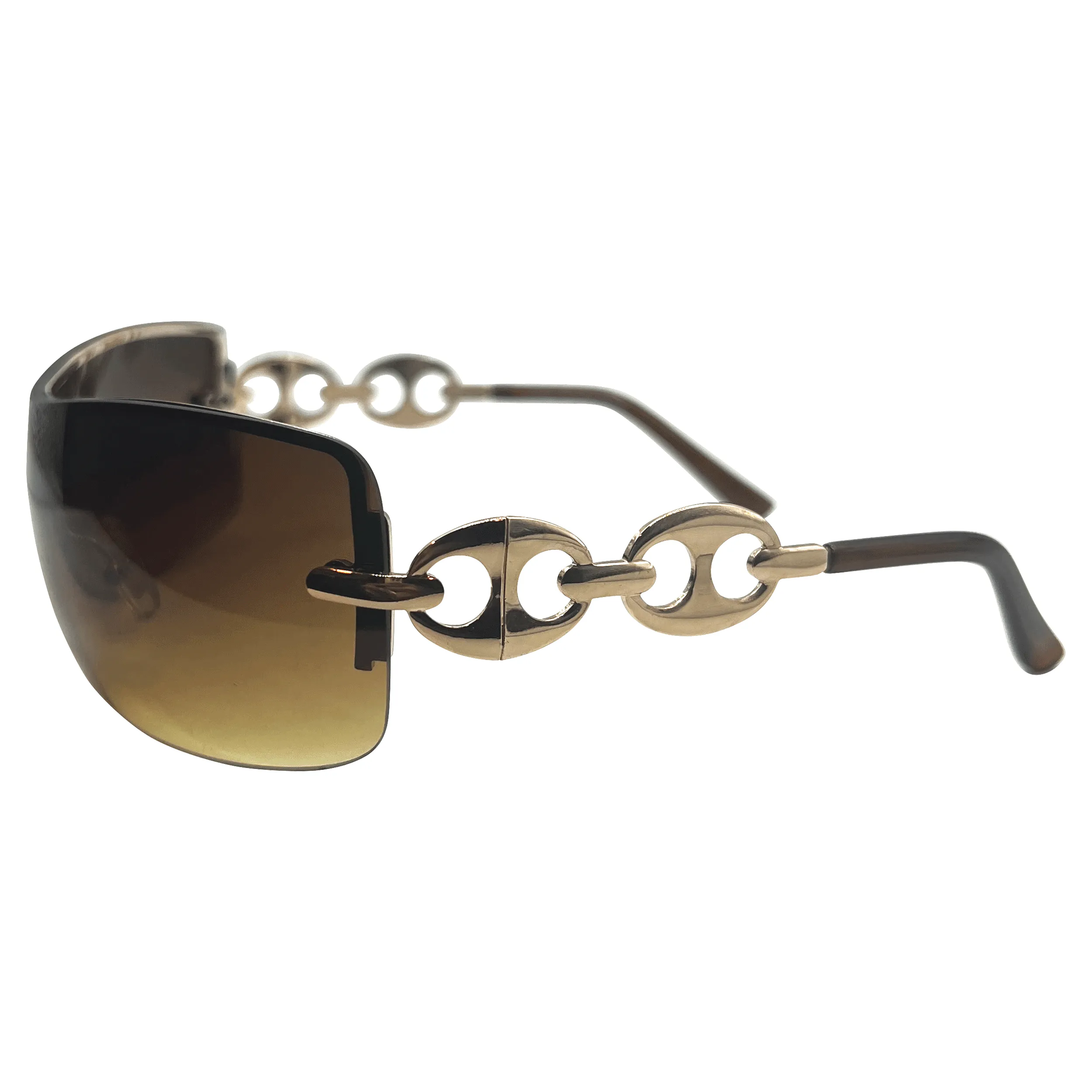 LOYALTY Amber/Gold Rimless Sunglasses sold by Giant Vintage product image thumbnail 2