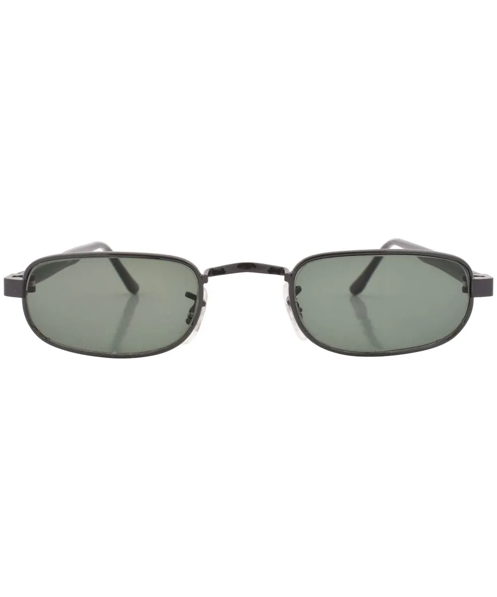 DECKS Gunmetal Trendy Slim 90s Sunglasses sold by Giant Vintage product image thumbnail 3