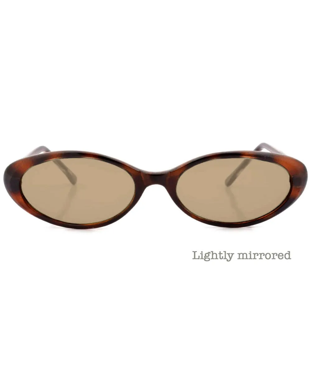 FUNKED Demi/Brown Oval Sunglasses sold by Giant Vintage product image thumbnail 2