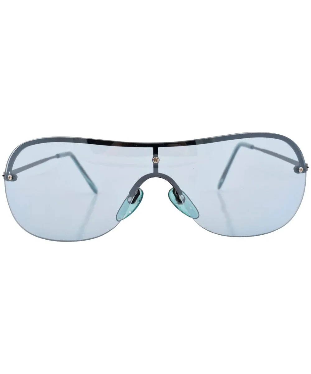 POTENTIAL Aqua Rimless Sunglasses sold by Giant Vintage product image thumbnail 3