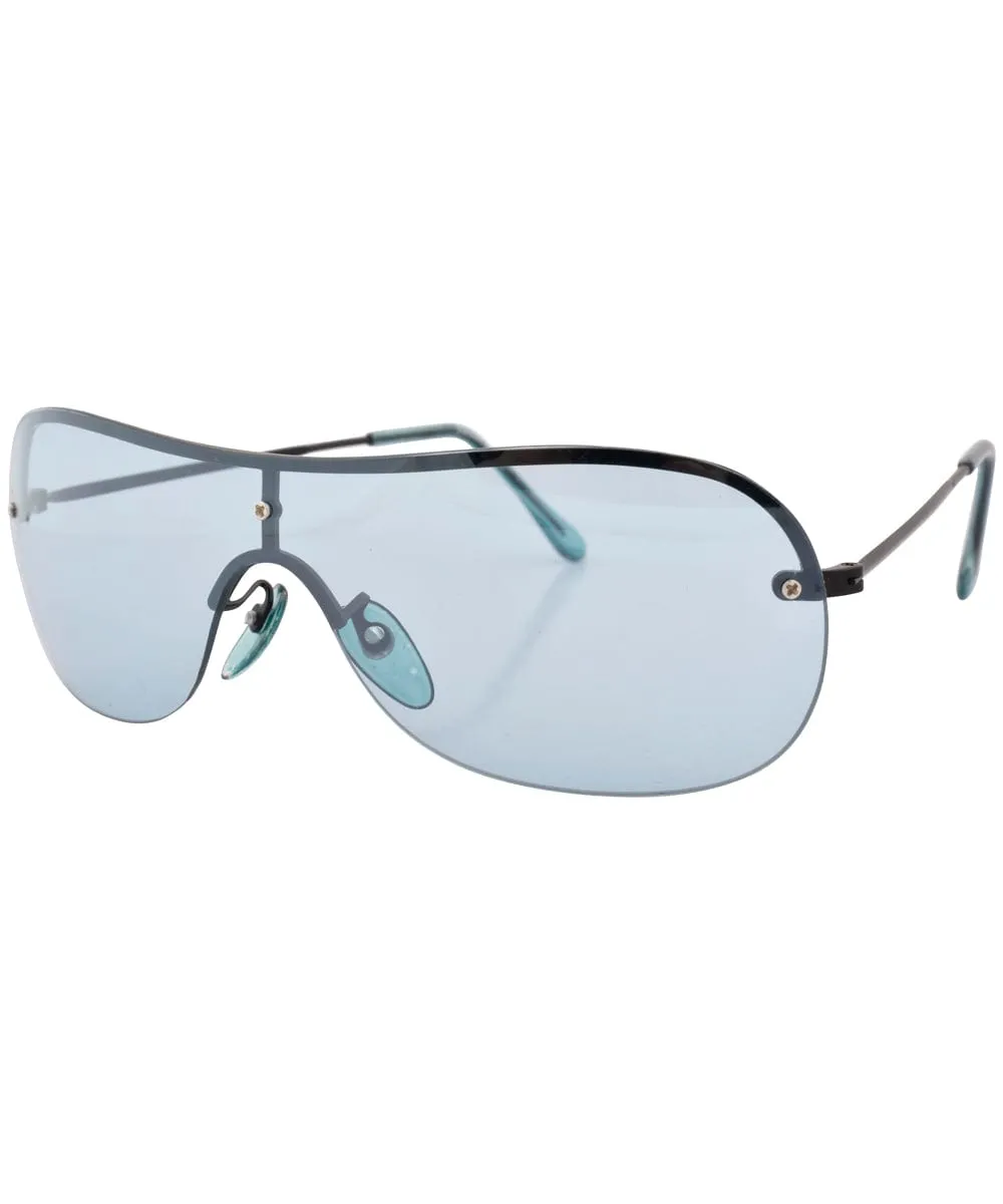 POTENTIAL Aqua Rimless Sunglasses sold by Giant Vintage product image thumbnail 2