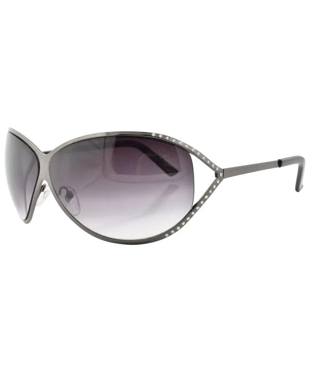 BOTOX Gunmetal/Smoke Oversized Sunglasses sold by Giant Vintage product image thumbnail 2