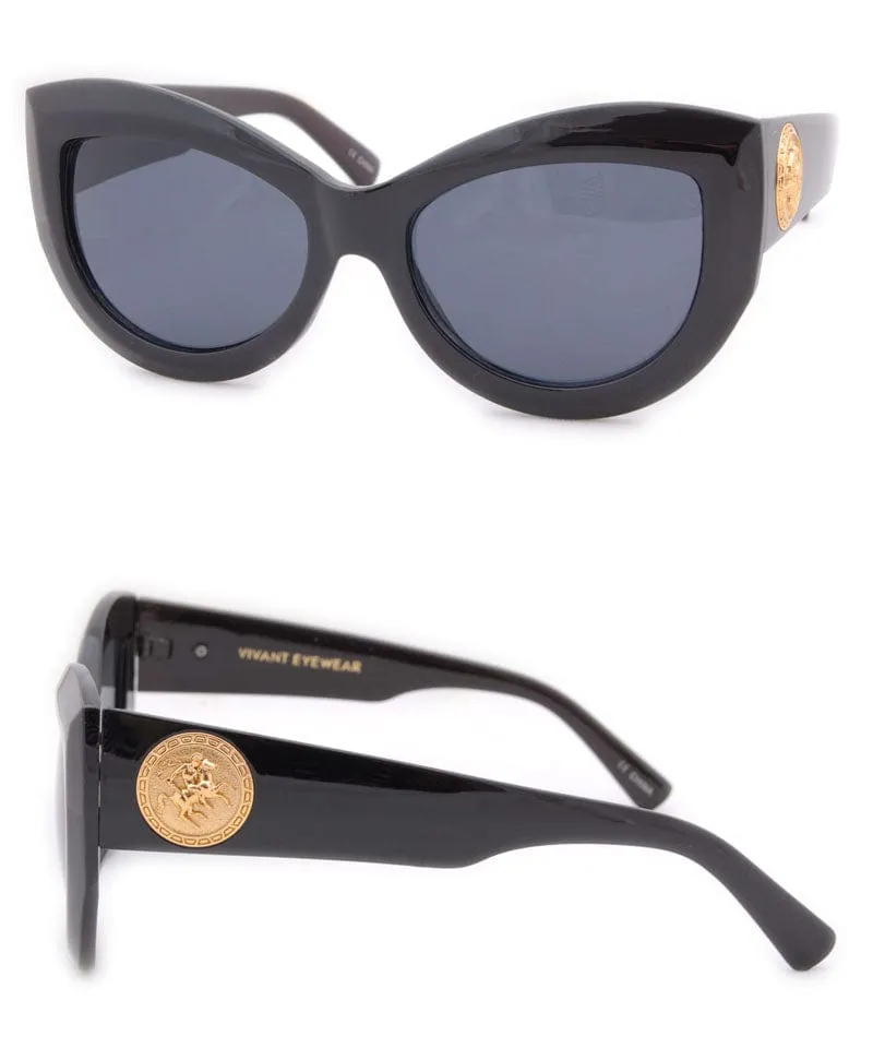 VENGA Black Cat-Eye Sunglasses sold by Giant Vintage