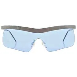 SHOWBOAT Blue Rimless Shield Sunglasses sold by Giant Vintage
