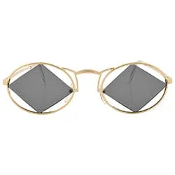 LOVECRAFT Gold/Smoke Oval Sunglasses sold by Giant Vintage