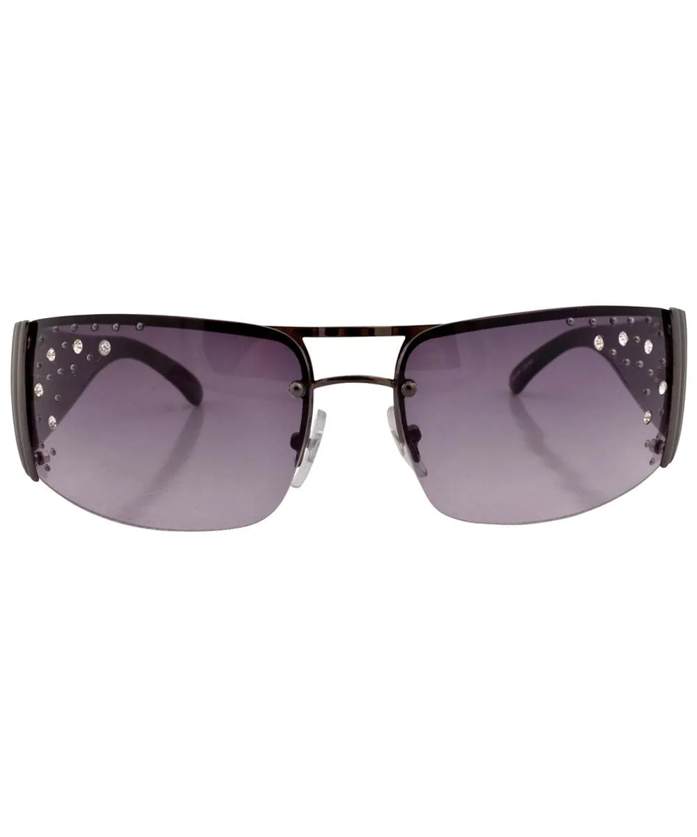 GLAMOURPUSS Gun/Smoke Rimless Sunglasses sold by Giant Vintage product image thumbnail 2