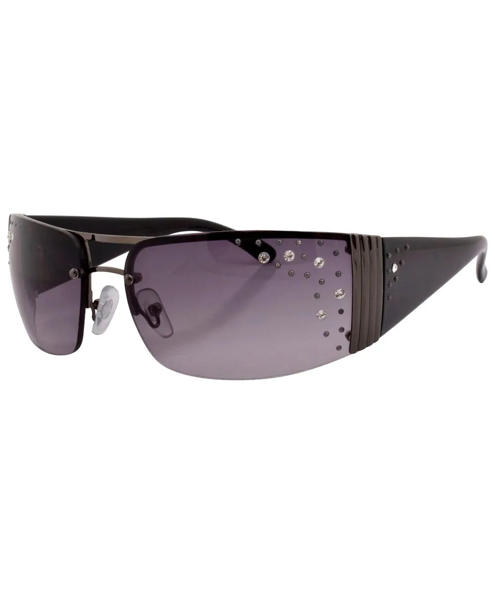 GLAMOURPUSS Gun/Smoke Rimless Sunglasses sold by Giant Vintage product image thumbnail 3