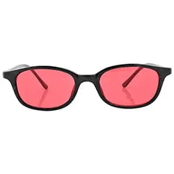 MAZZY Black/Red Classic Colored Y2K Sunglasses sold by Giant Vintage