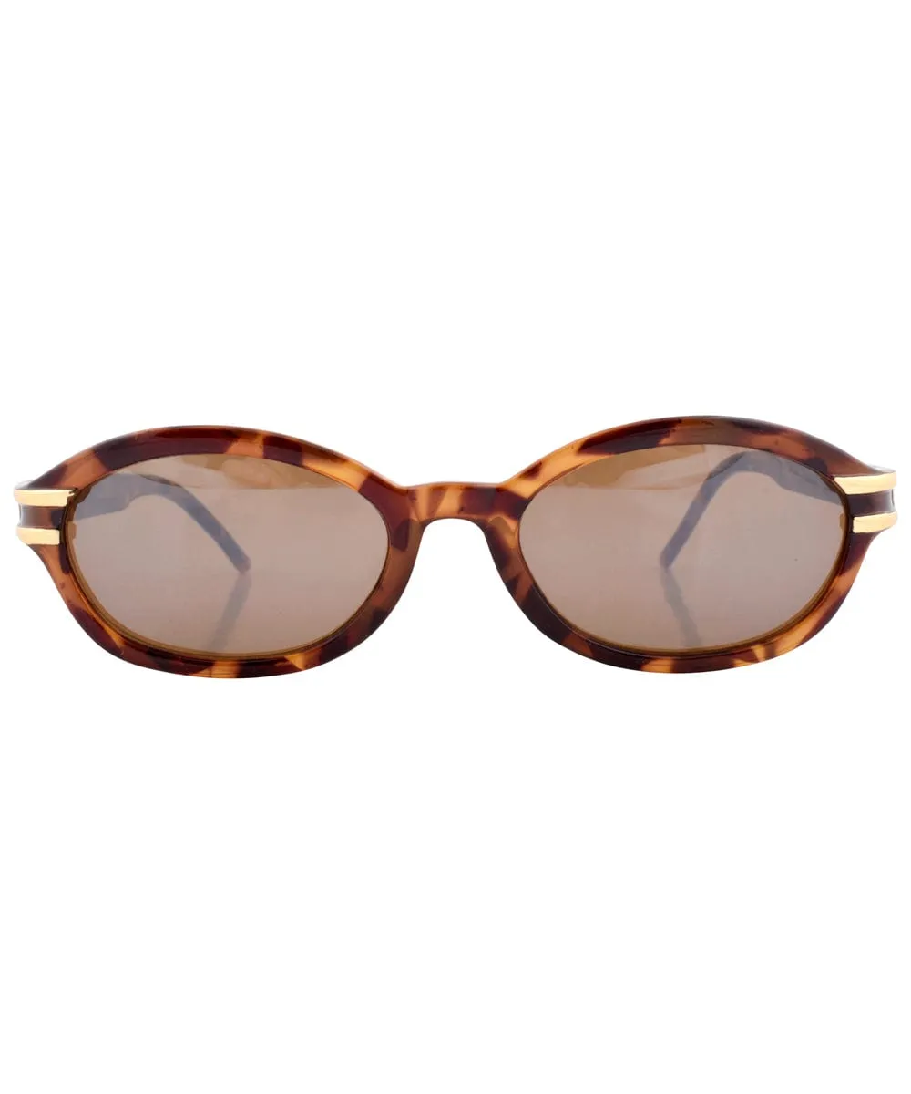MELLIE Tortoise Oval Sunglasses sold by Giant Vintage product image thumbnail 3