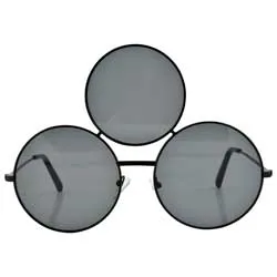 MEMORIUM Black/SD Round Sunglasses sold by Giant Vintage