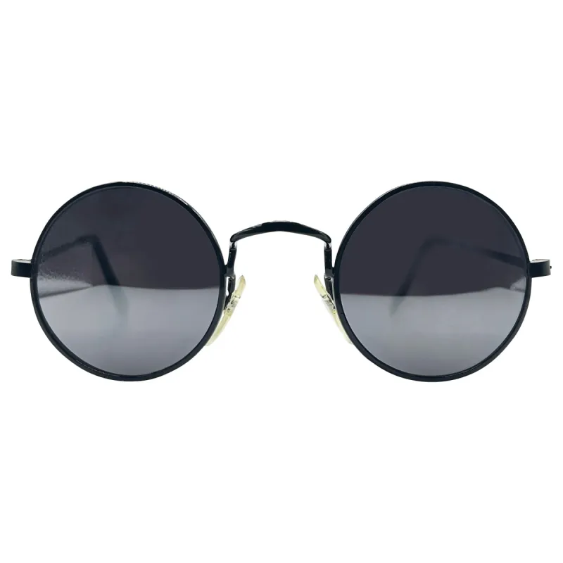 PRUDENT Black Mirror Round Sunglasses sold by Giant Vintage