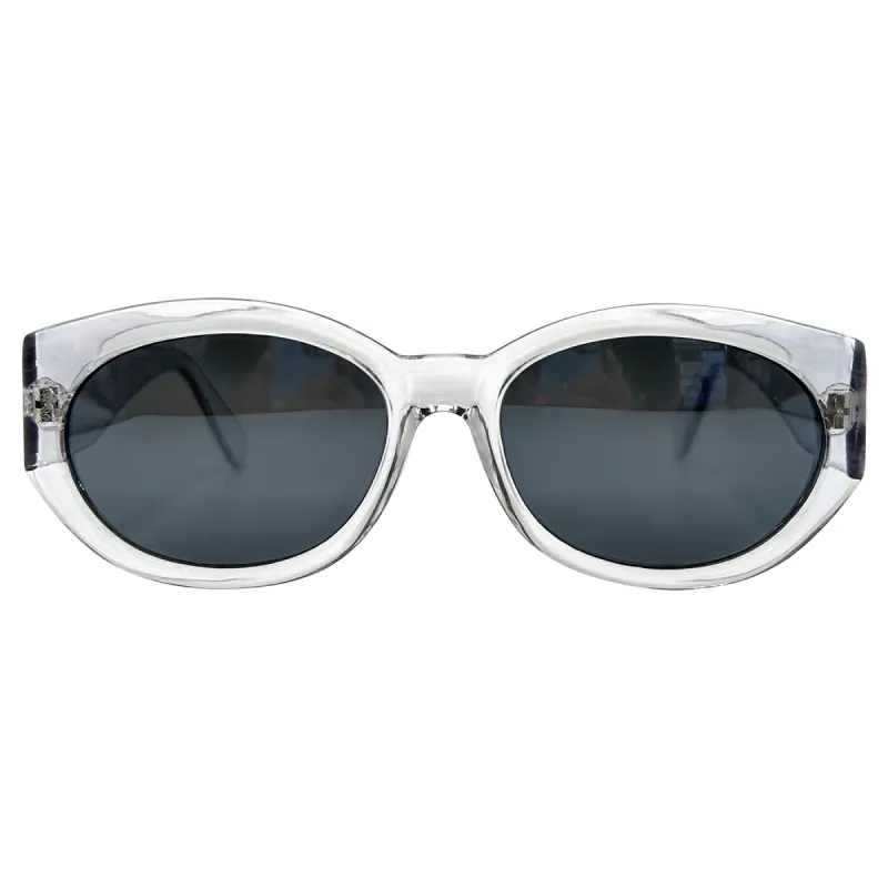 PUFF Crystal Round Mod Cat-Eye Sunglasses sold by Giant Vintage