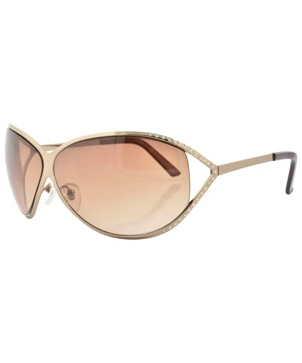 BOTOX Gold/Amber Oversized Sunglasses sold by Giant Vintage product image thumbnail 2