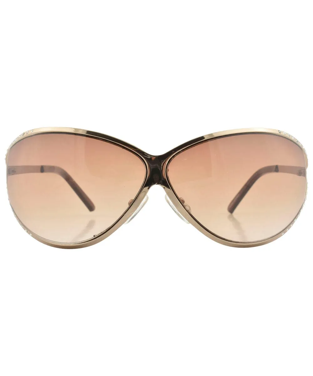 BOTOX Gold/Amber Oversized Sunglasses sold by Giant Vintage product image thumbnail 3
