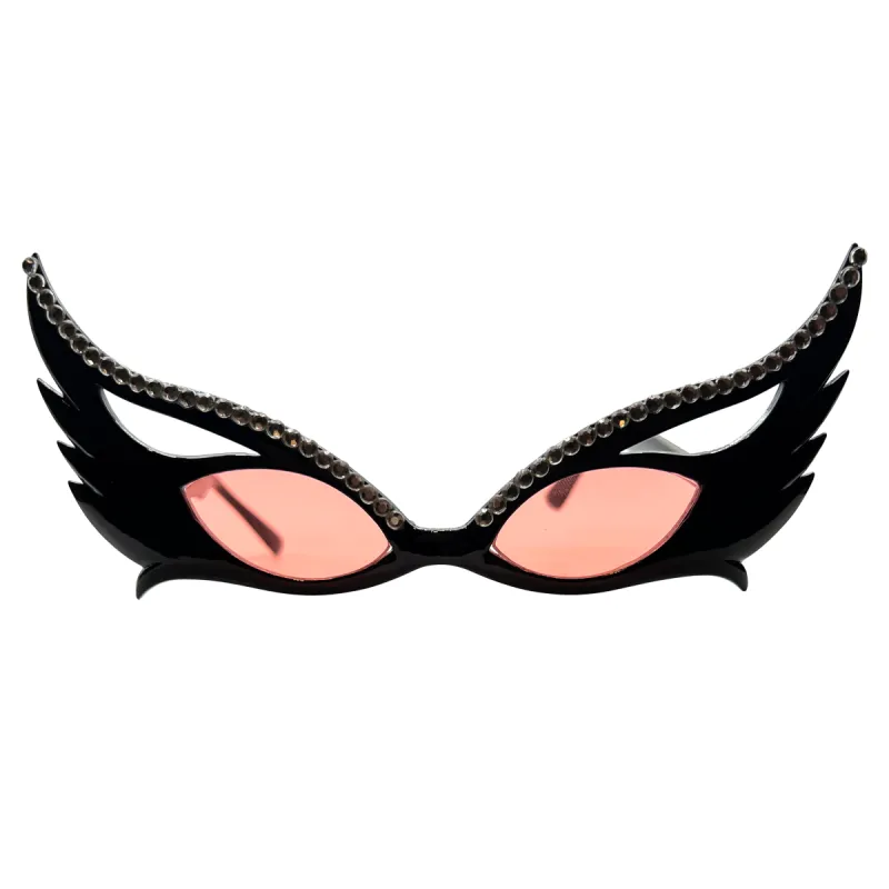 BUNNY Black/Red Cat-Eye Sunglasses sold by Giant Vintage