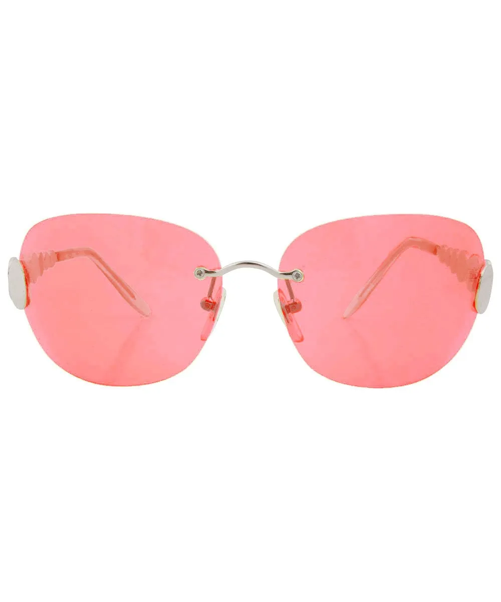 TASTY Pink Rimless Sunglasses sold by Giant Vintage product image thumbnail 3