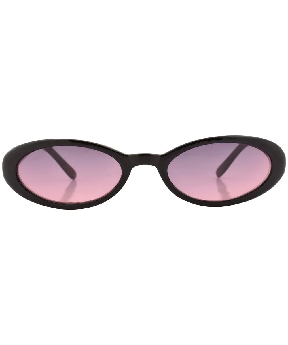 CHIKLET Black/Sunrise Oval Sunglasses sold by Giant Vintage product image thumbnail 3