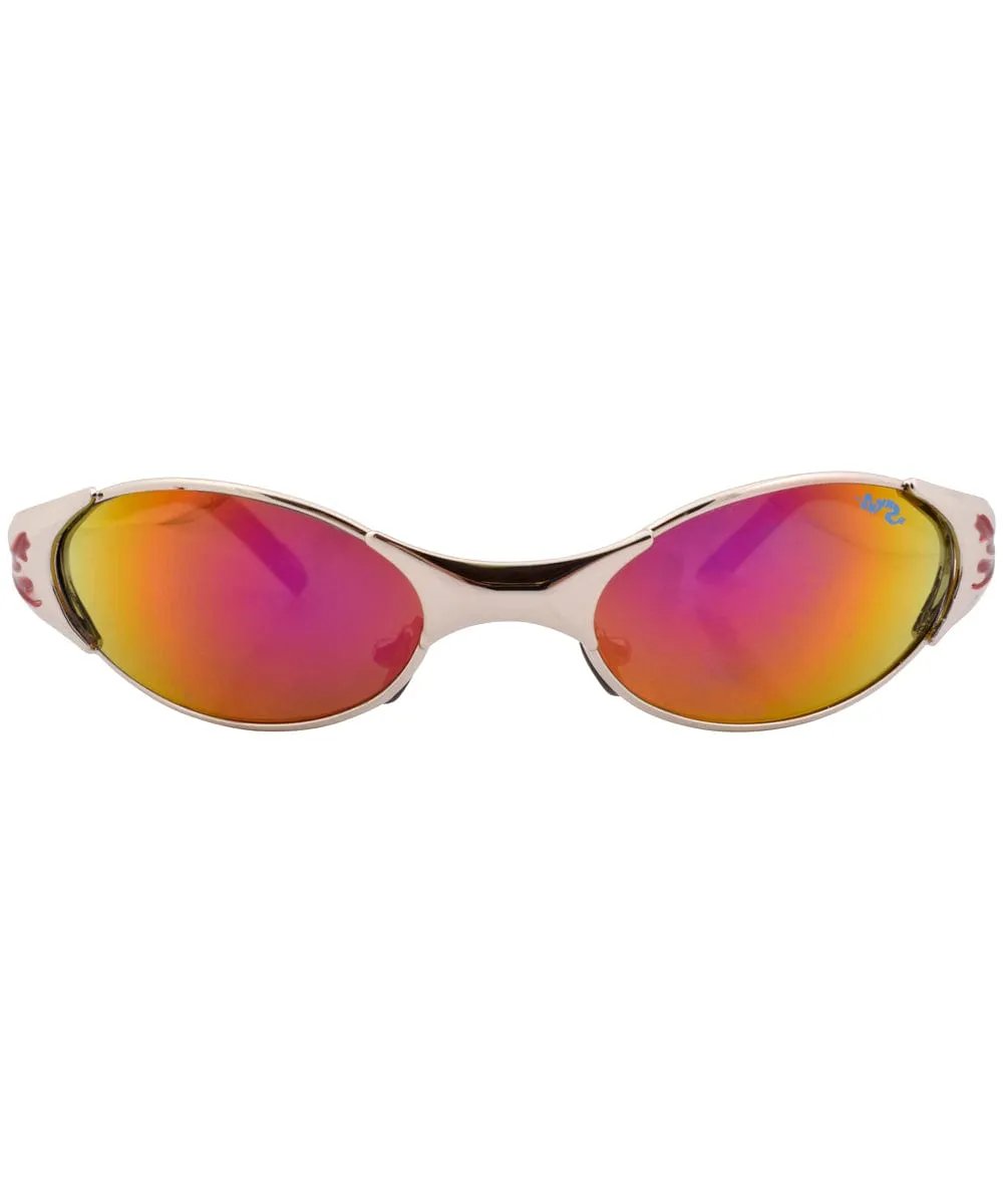 MYTHIC Silver/Hellfire Oval Sunglasses sold by Giant Vintage product image thumbnail 2