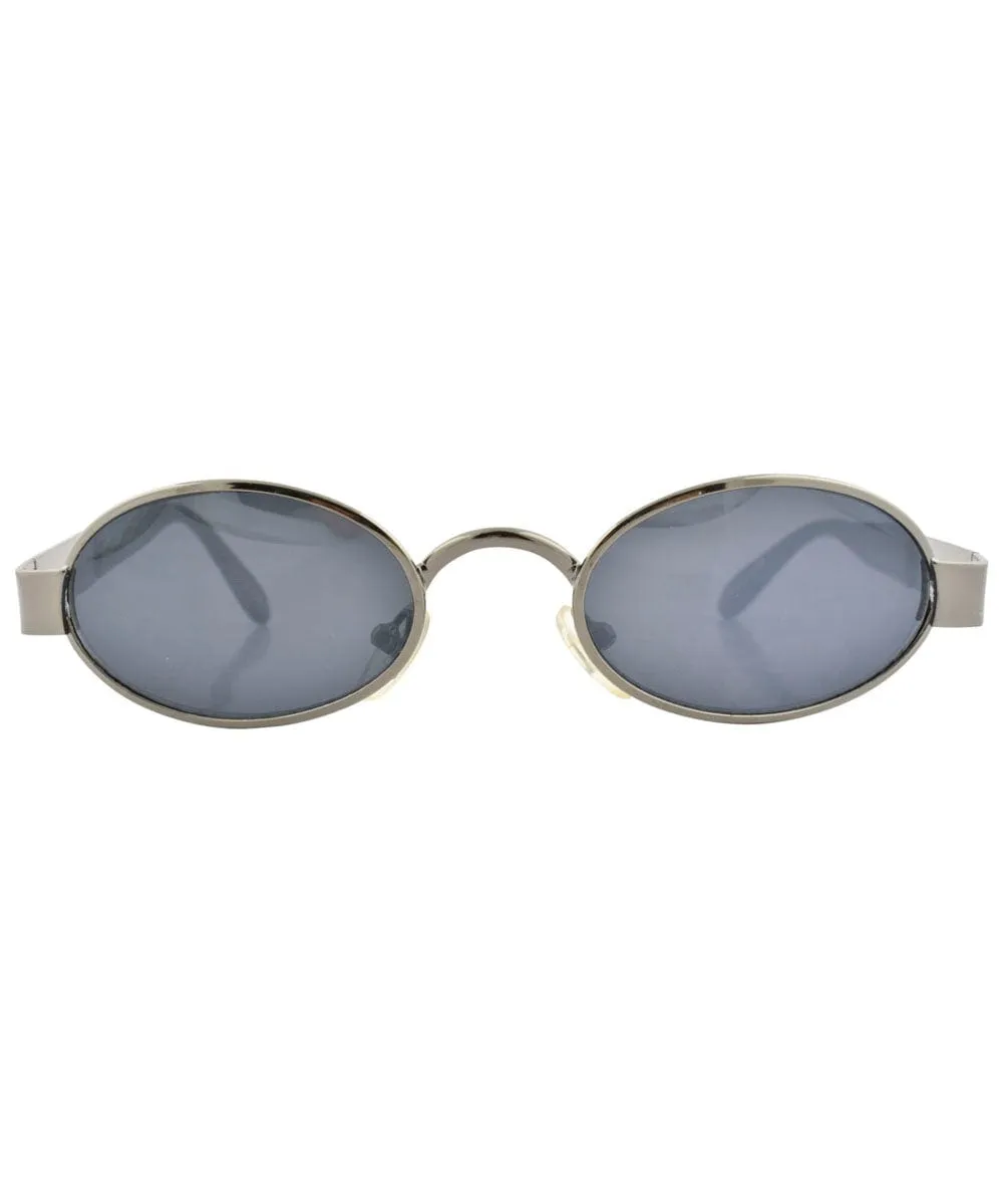 BIDDLE Gunmetal Oval Sunglasses sold by Giant Vintage product image thumbnail 3