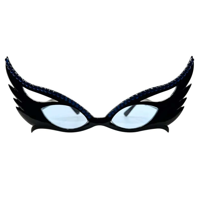 BUNNY Black/Blue Cat-Eye Sunglasses sold by Giant Vintage