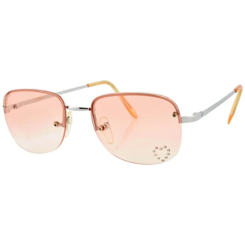 BIRTHDAY Orange Heart Rimless Sunglasses sold by Giant Vintage product image thumbnail 2
