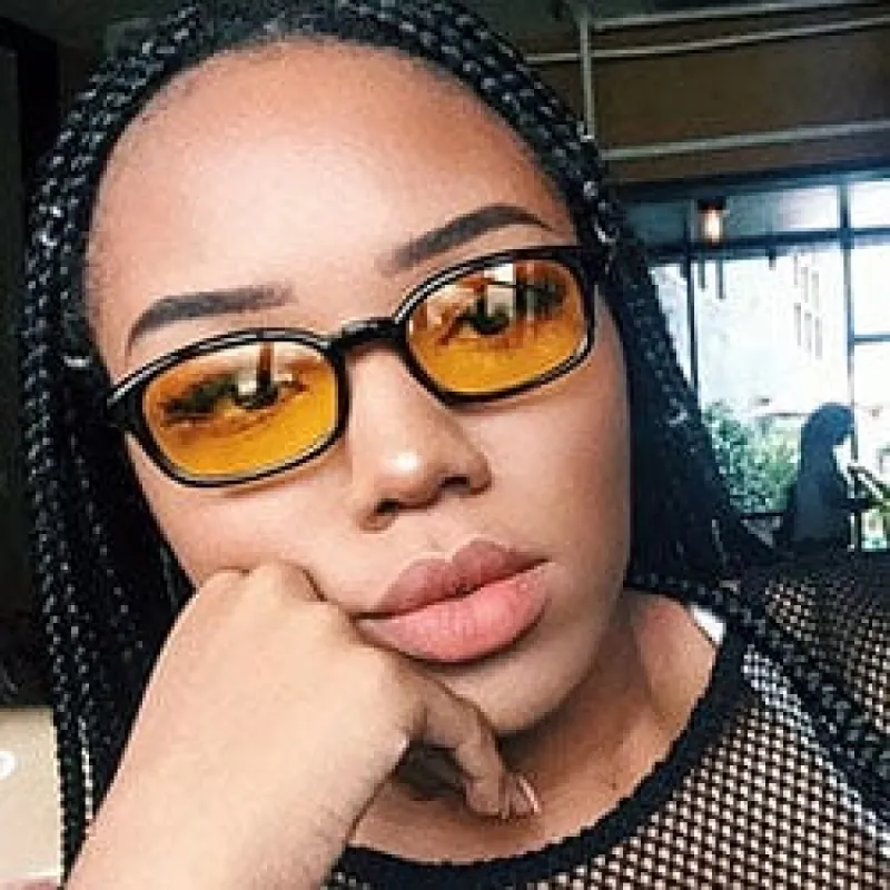 ANARCHY Yellow Classic Colored Square Sunglasses sold by Giant Vintage