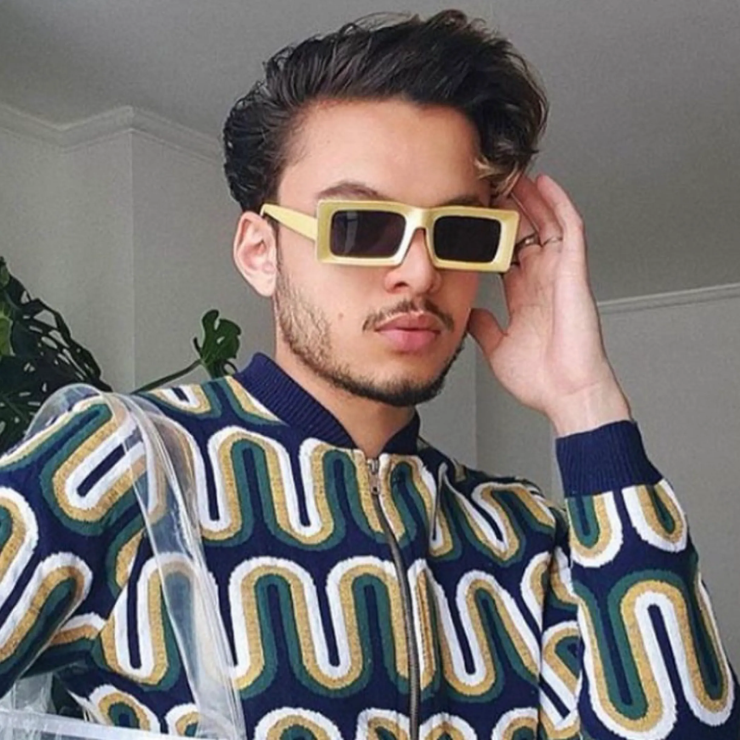 DEUCE Yellow Mod Square Sunglasses sold by Giant Vintage product image thumbnail 2