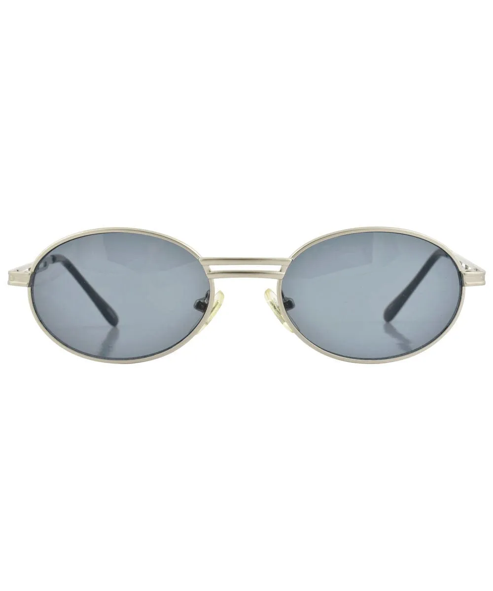 CHAMBERED Alloy Oval Sunglasses sold by Giant Vintage product image thumbnail 3
