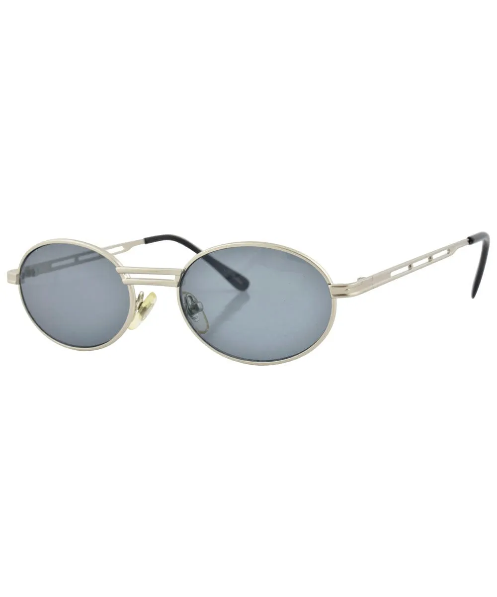 CHAMBERED Alloy Oval Sunglasses sold by Giant Vintage product image thumbnail 2
