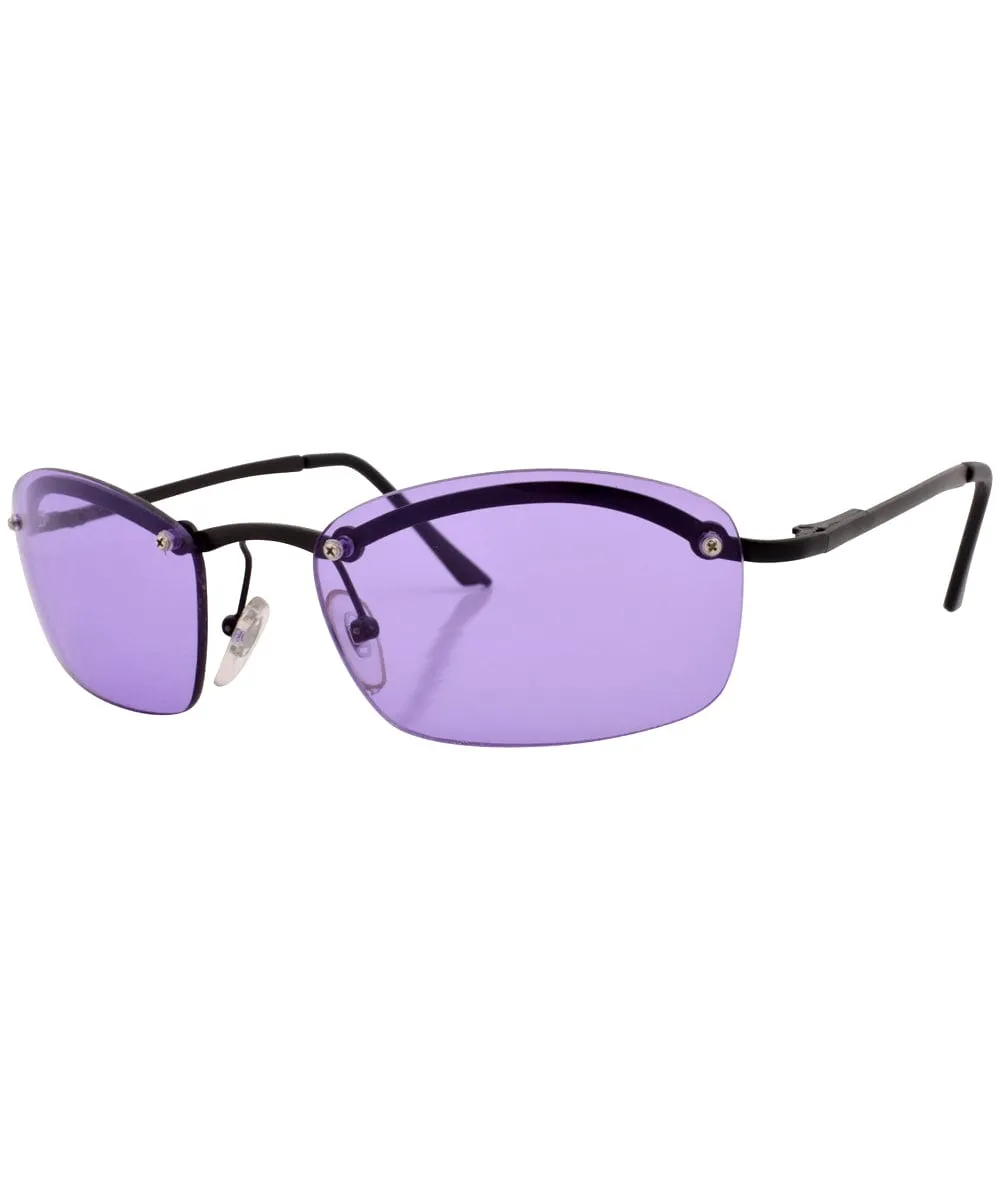 SPIN Purple/Black Rimless Sunglasses sold by Giant Vintage product image thumbnail 2