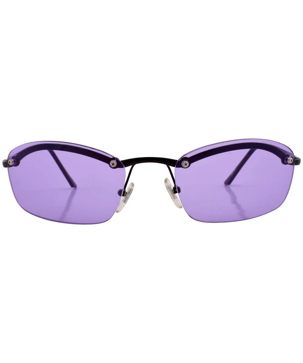 SPIN Purple/Black Rimless Sunglasses sold by Giant Vintage product image thumbnail 3