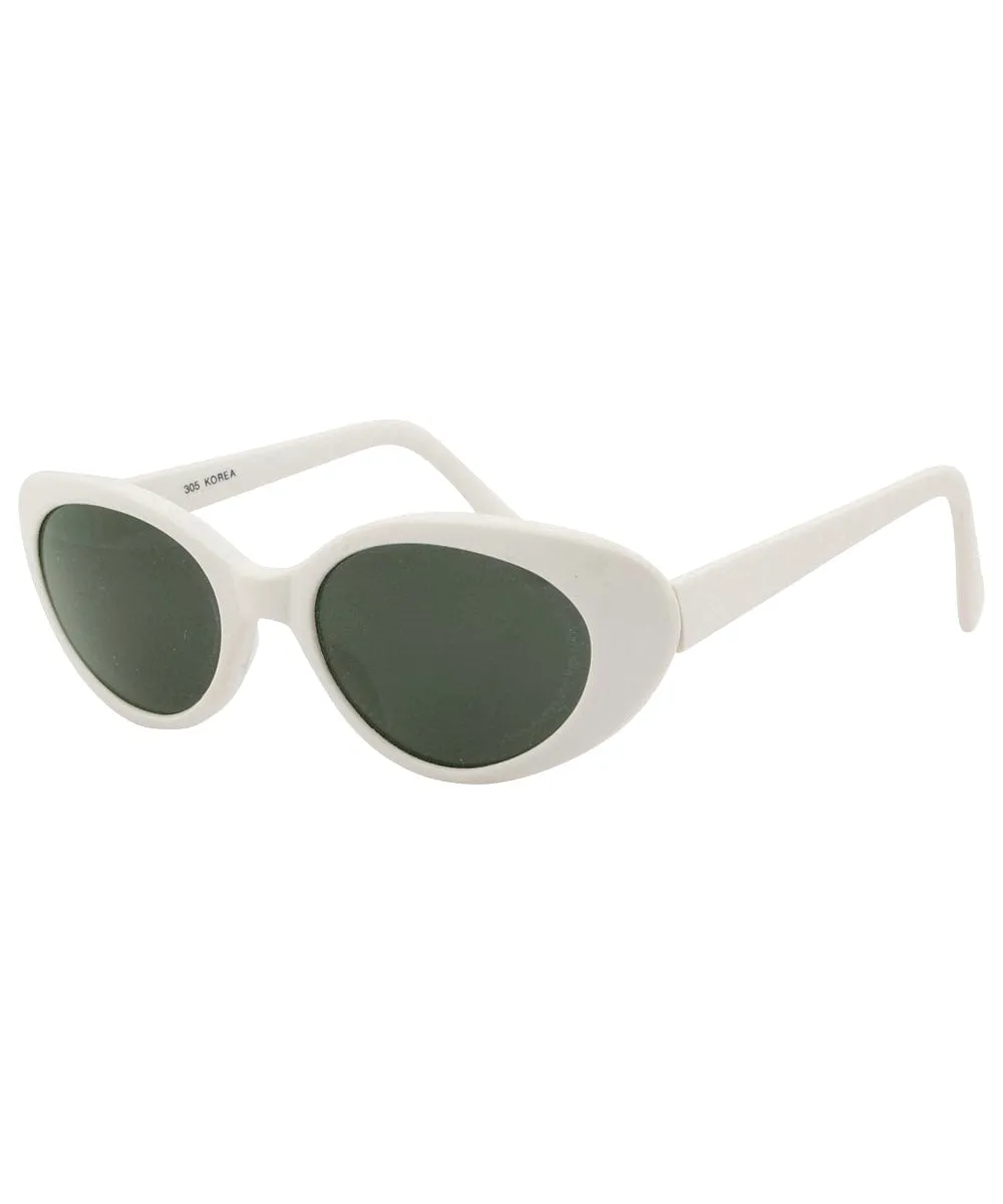 TABITHA White/Green Cat-Eye Sunglasses sold by Giant Vintage product image thumbnail 2