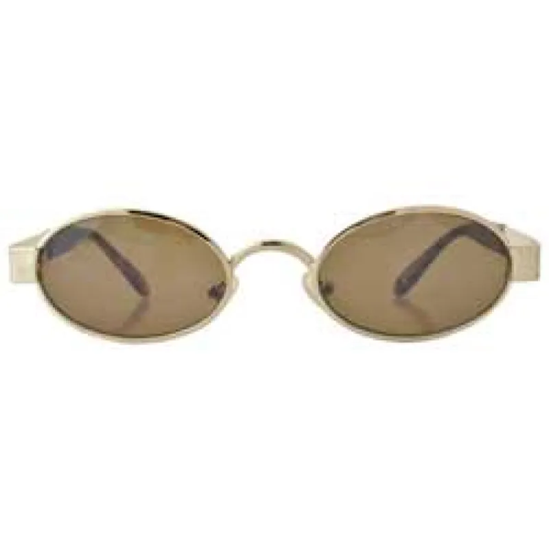 BIDDLE Gold/Brown Oval Sunglasses sold by Giant Vintage