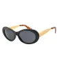 YOUTH Black/Gold Oval Sunglasses sold by Giant Vintage
