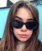 YOUTH Black/Gold Oval Sunglasses sold by Giant Vintage