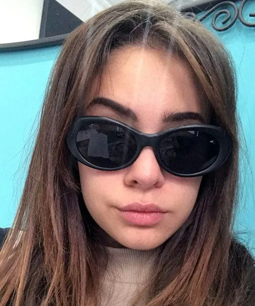 YOUTH Black/Gold Oval Sunglasses sold by Giant Vintage product image thumbnail 3