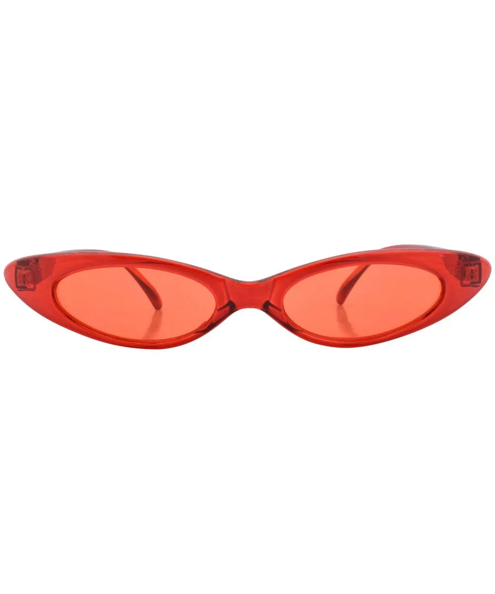 CAROLINA Crystal Red Slim Cat-Eye Sunglasses sold by Giant Vintage product image thumbnail 3