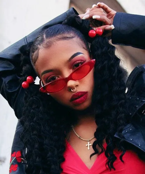 CAROLINA Crystal Red Slim Cat-Eye Sunglasses sold by Giant Vintage product image thumbnail 4